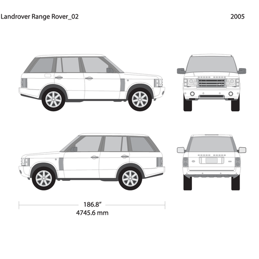 2005 Land Rover Range Rover V02 Vehicle Wrap Template