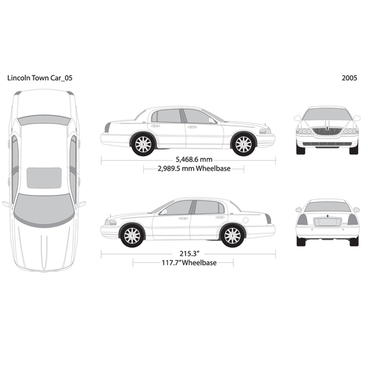 2005 Lincoln Town Car V05 Vehicle Wrap Template