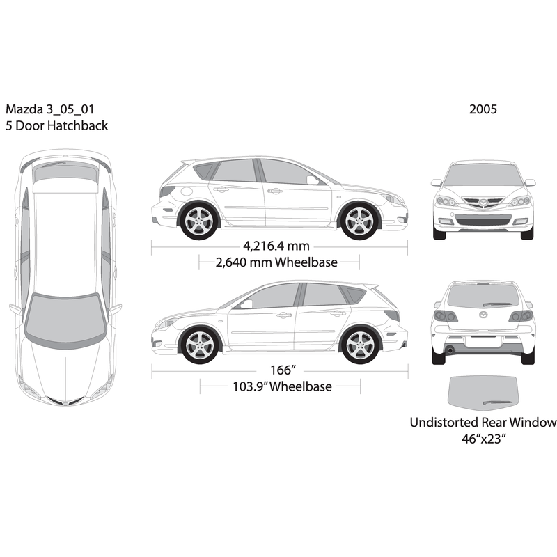 2005 Mazda Mazda 3 Hatchback V01 Vehicle Wrap Template