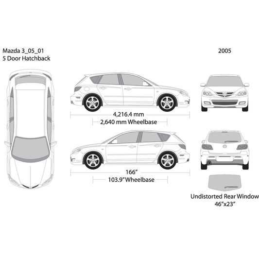 2005 Mazda Mazda 3 Hatchback V01 Vehicle Wrap Template