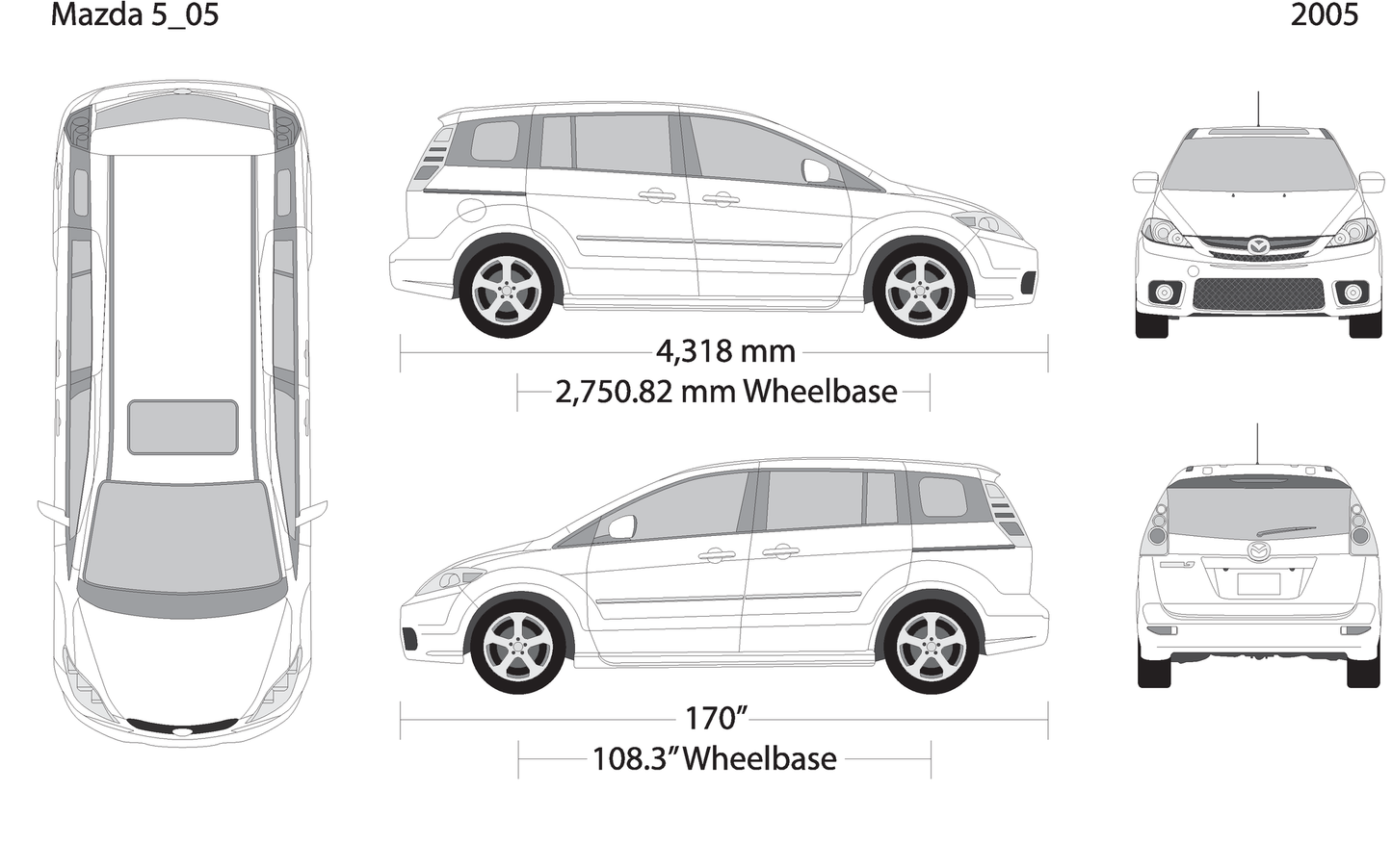2005 Mazda Mazda 5 V05 Vehicle Wrap Template