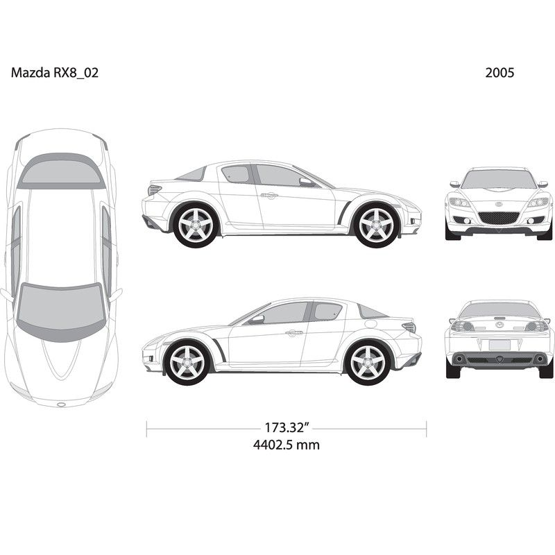 2005 Mazda Rx8 V02 Vehicle Wrap Template