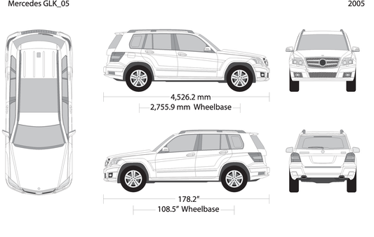 2005 Mercedes Glk V05 Vehicle Wrap Template