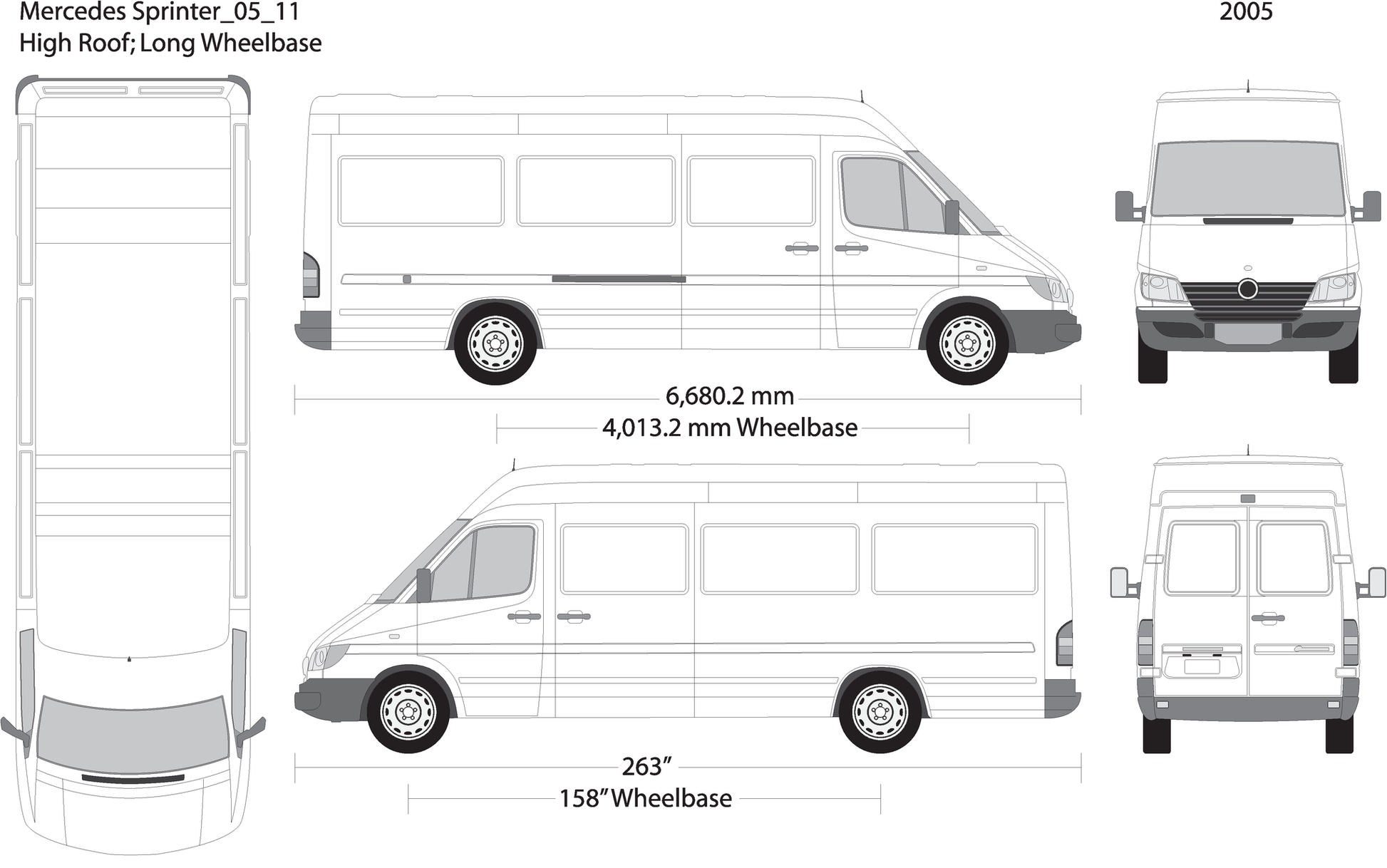 2005 Mercedes Sprinter V11 Vehicle Wrap Template