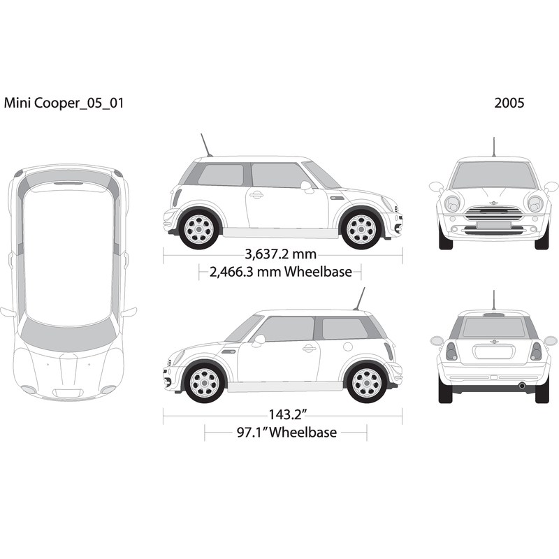 2005 Mini Cooper Mini Hardtop V01 Vehicle Wrap Template