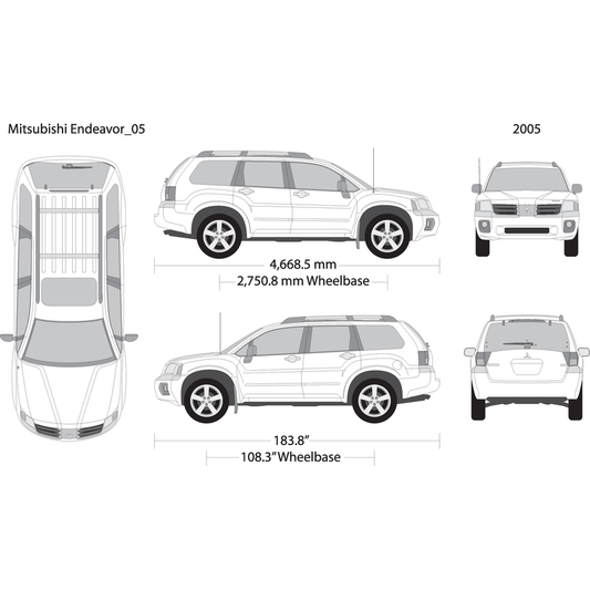 2005 Mitsubishi Endeavor V05 Vehicle Wrap Template