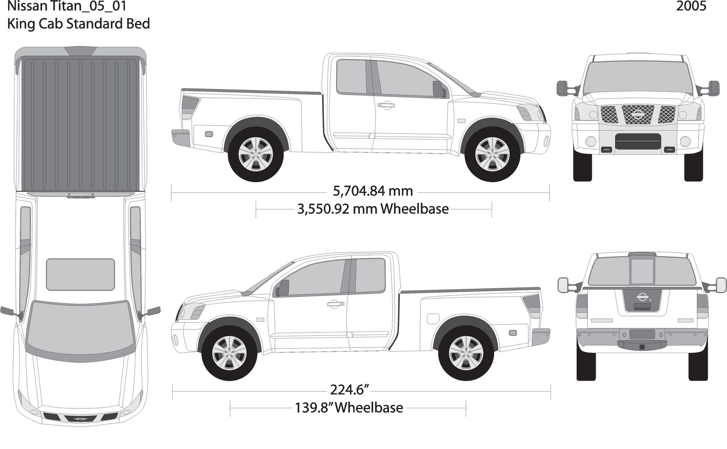 2005 Nissan Titan V01 Vehicle Wrap Template