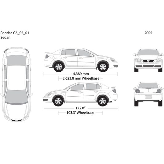 2005 Pontiac G5 V01 Vehicle Wrap Template