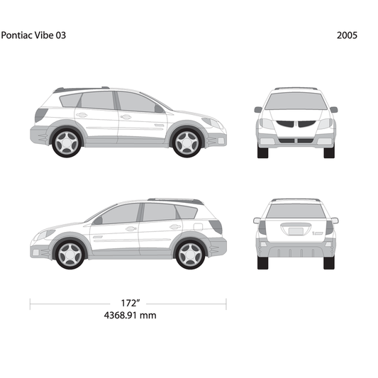 2005 Pontiac Vibe V03 Vehicle Wrap Template