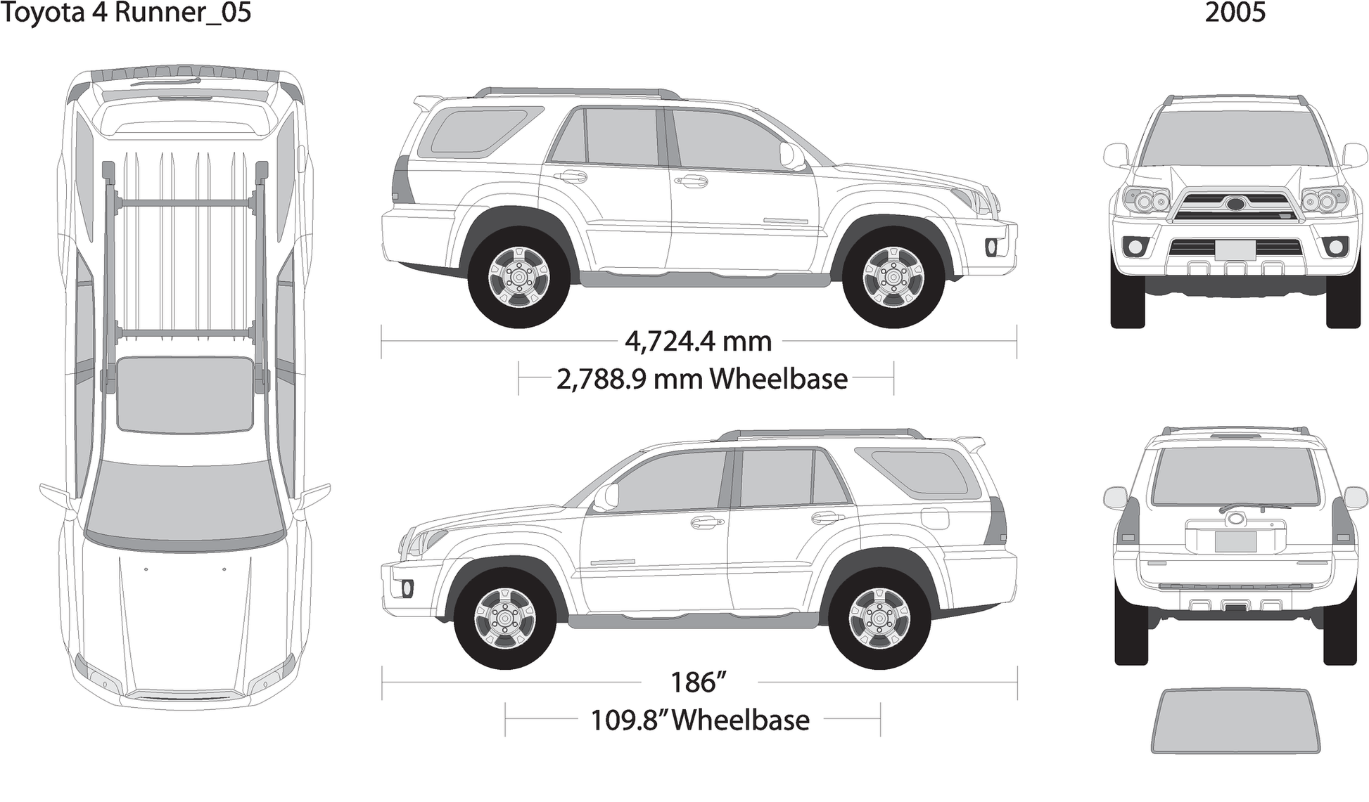 2005 Toyota 4 Runner V05 Vehicle Wrap Template