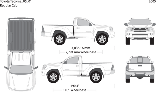 2005 Toyota Tacoma V01 Vehicle Wrap Template