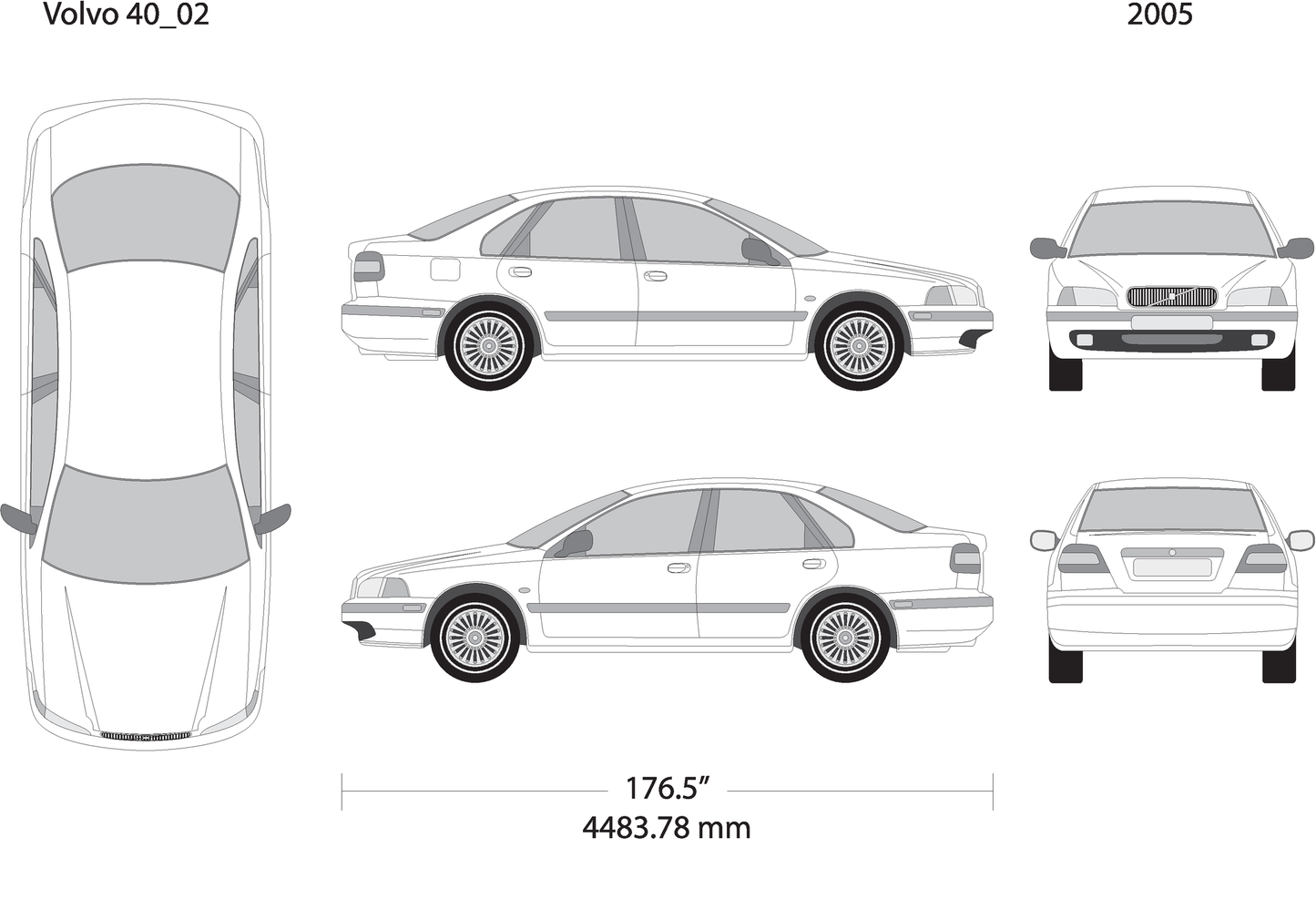 2005 Volvo Volvo 40 V02 Vehicle Wrap Template