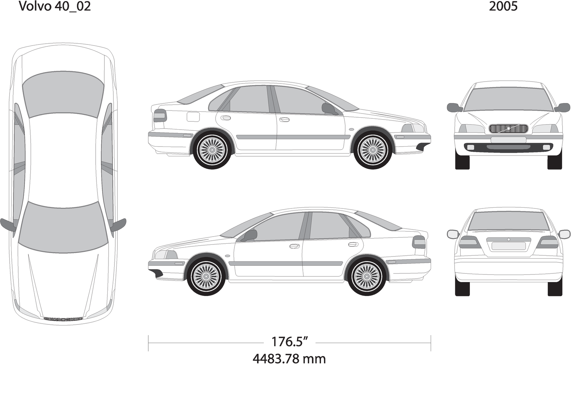 2005 Volvo Volvo 40 V02 Vehicle Wrap Template