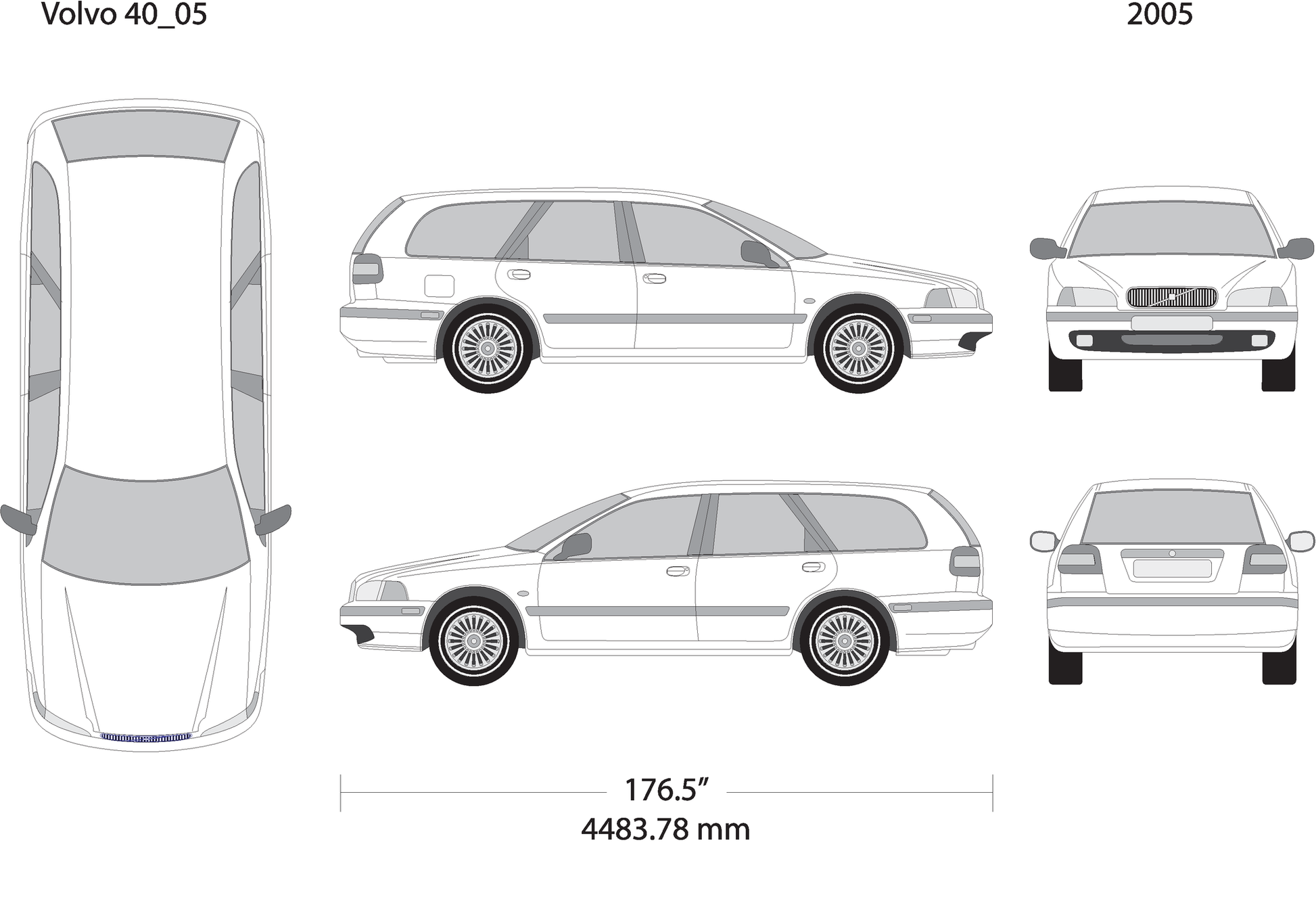 2005 Volvo Volvo 40 V05 Vehicle Wrap Template