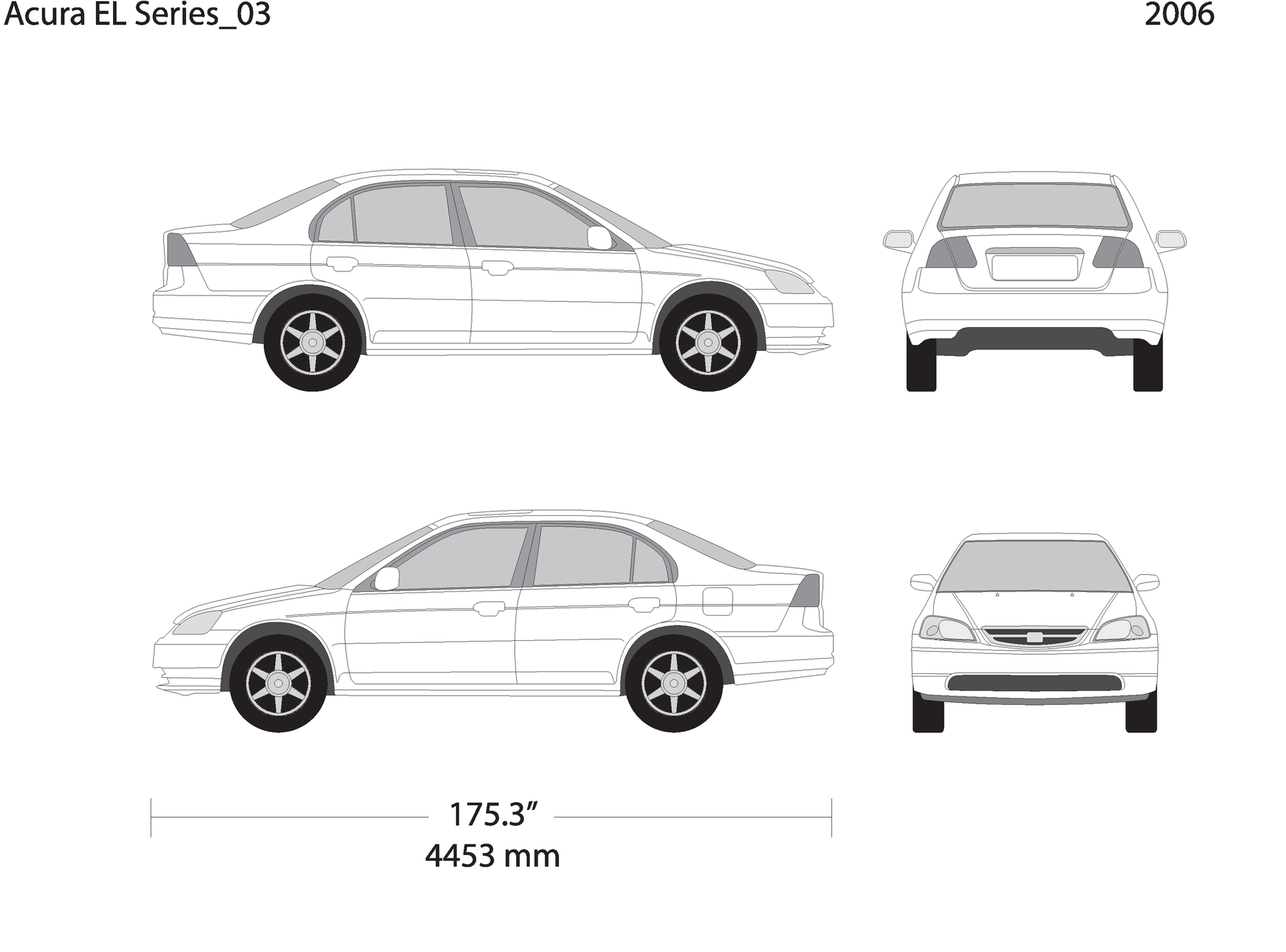 2006 Acura El V03 Vehicle Wrap Template