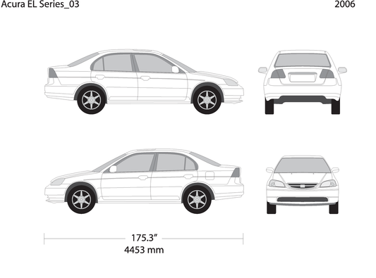 2006 Acura El V03 Vehicle Wrap Template
