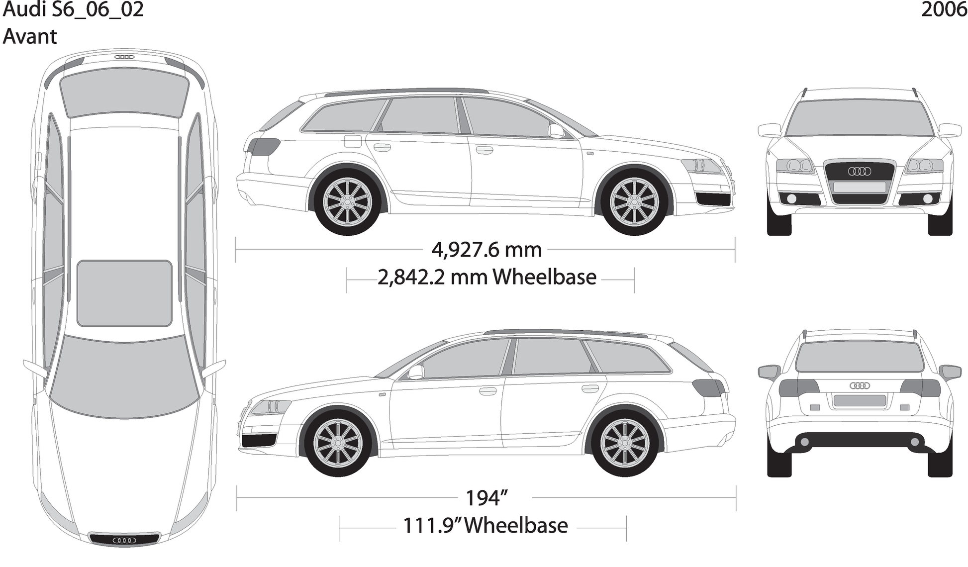 2006 Audi S6 V02 Vehicle Wrap Template