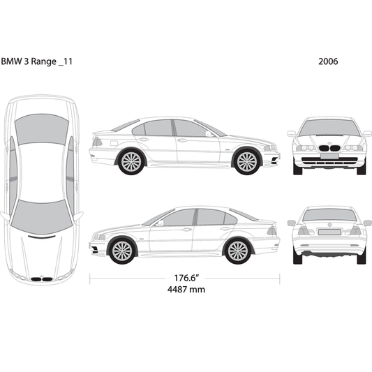 2006 Bmw 3 V11 Vehicle Wrap Template