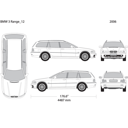 2006 Bmw 3 V12 Vehicle Wrap Template