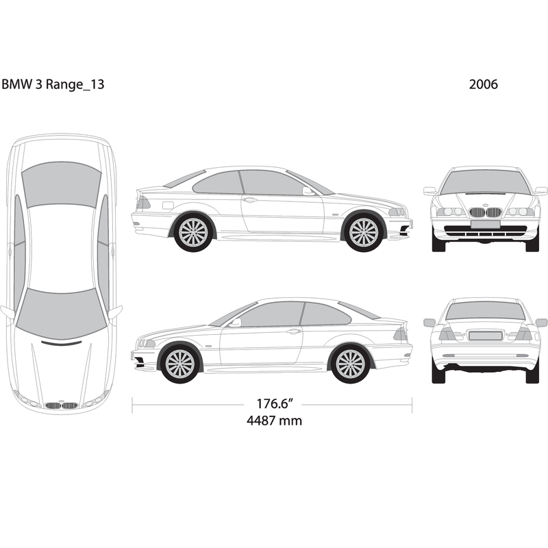 2006 Bmw 3 V13 Vehicle Wrap Template