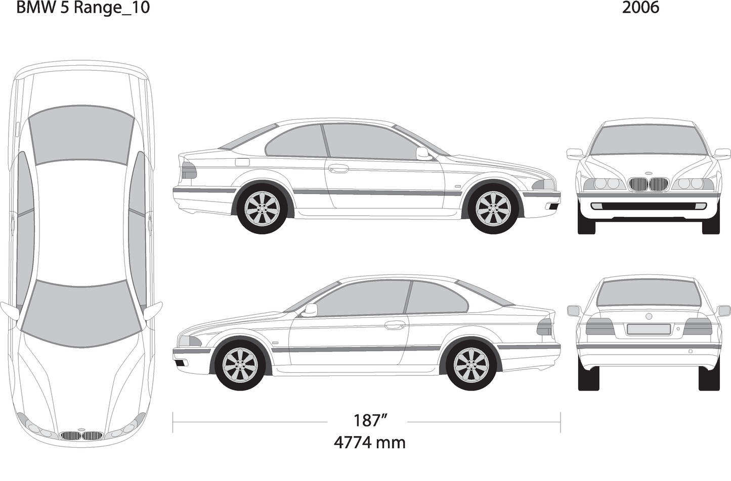 2006 Bmw 5 V10 Vehicle Wrap Template