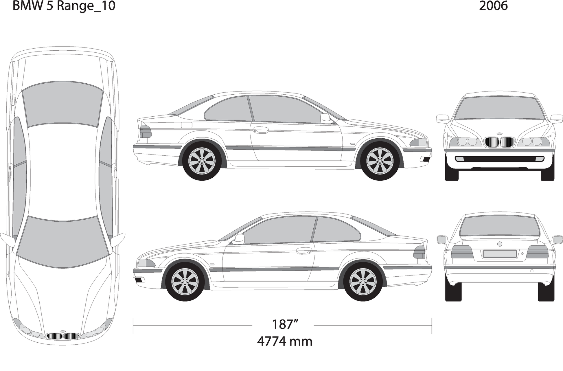 2006 Bmw 5 V10 Vehicle Wrap Template