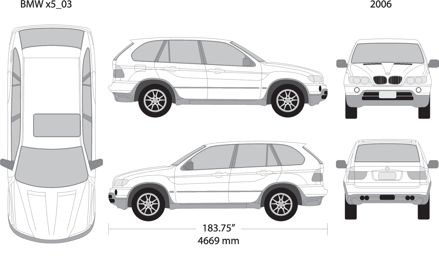 2006 Bmw X5 V01 Vehicle Wrap Template