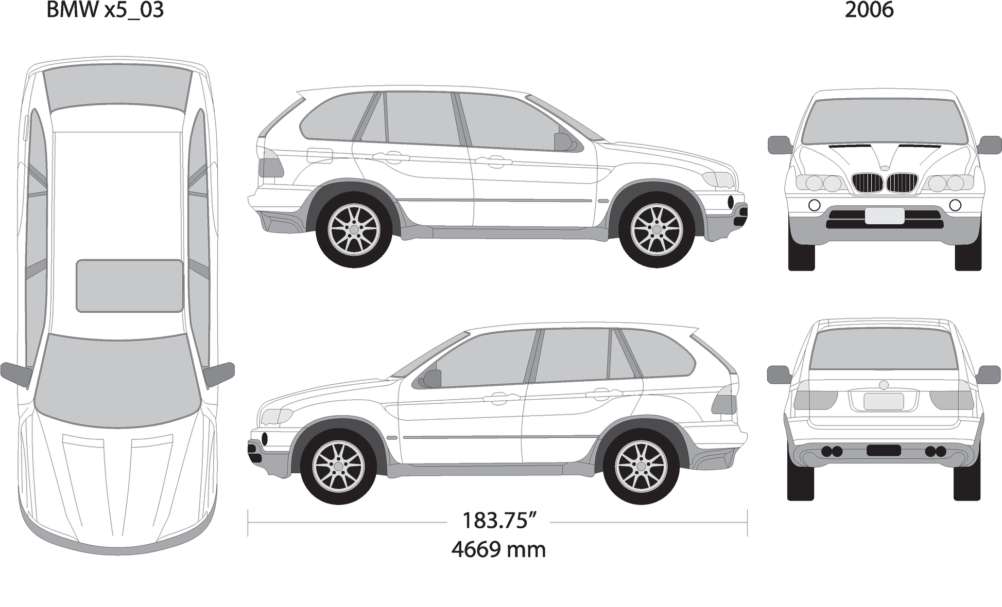 2006 Bmw X5 V01 Vehicle Wrap Template