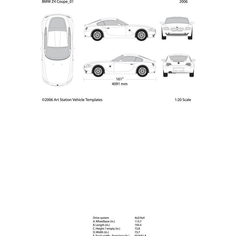2006 Bmw Z4 V01 Vehicle Wrap Template