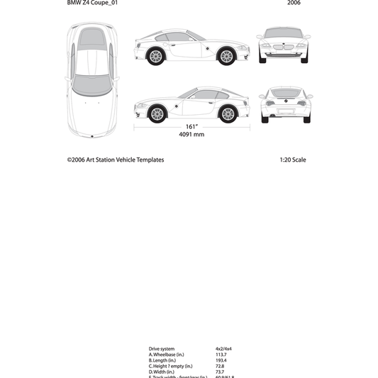 2006 Bmw Z4 V01 Vehicle Wrap Template