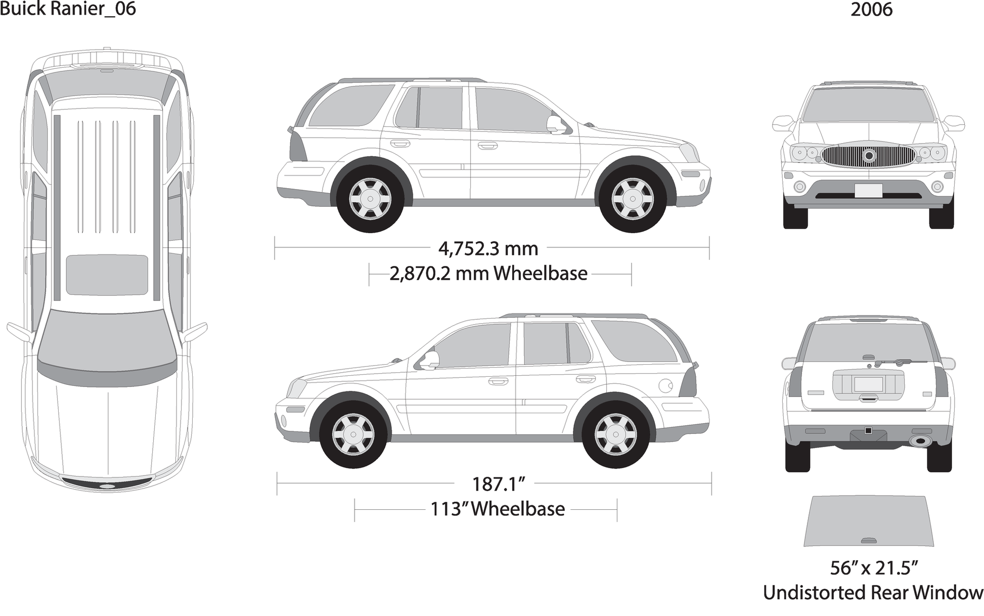 2006 Buick Ranier V06 Vehicle Wrap Template