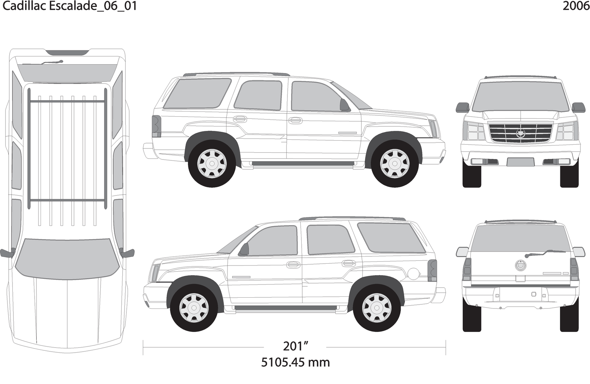 2006 Cadillac Escalade V01 Vehicle Wrap Template