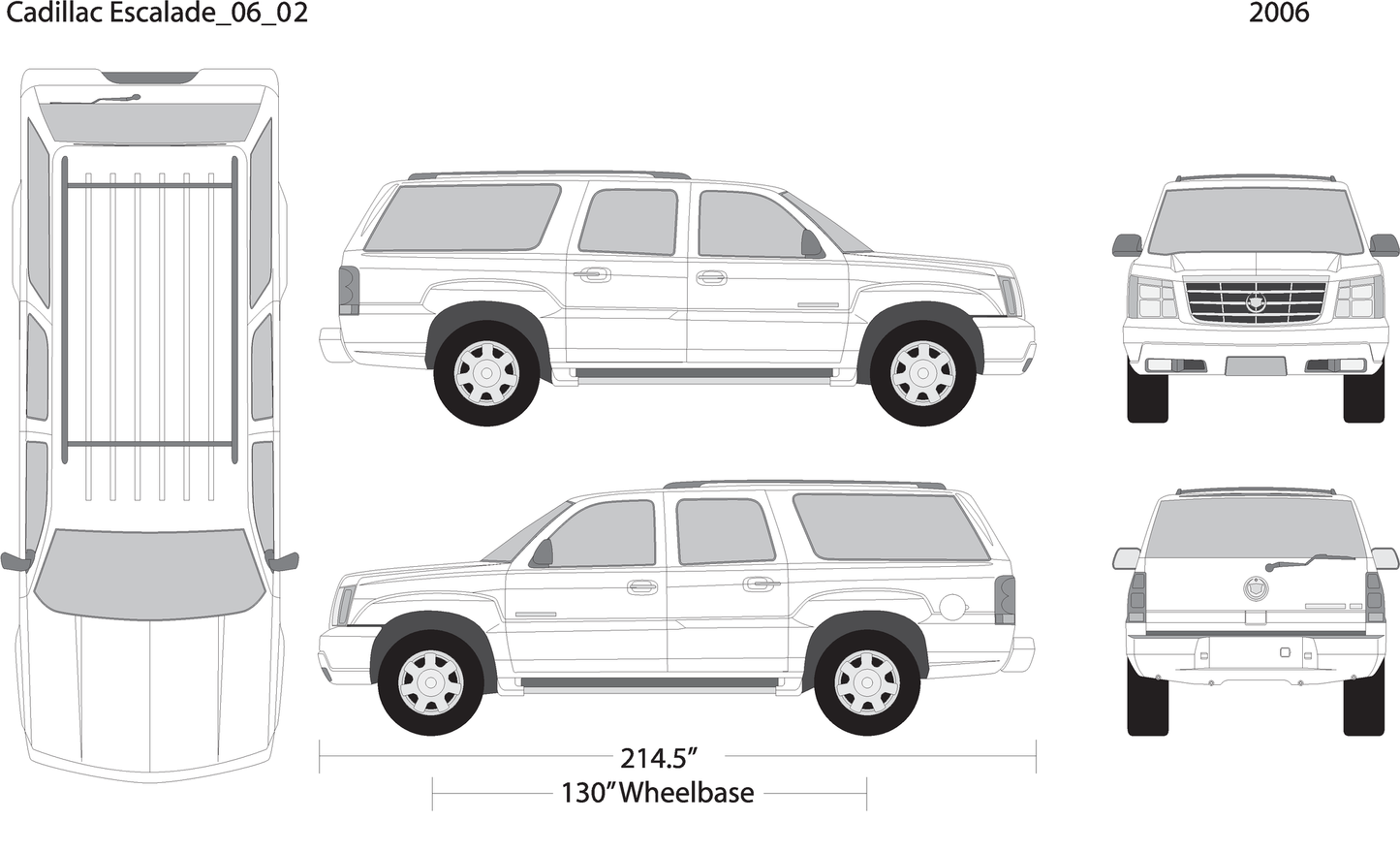 2006 Cadillac Escalade V02 Vehicle Wrap Template