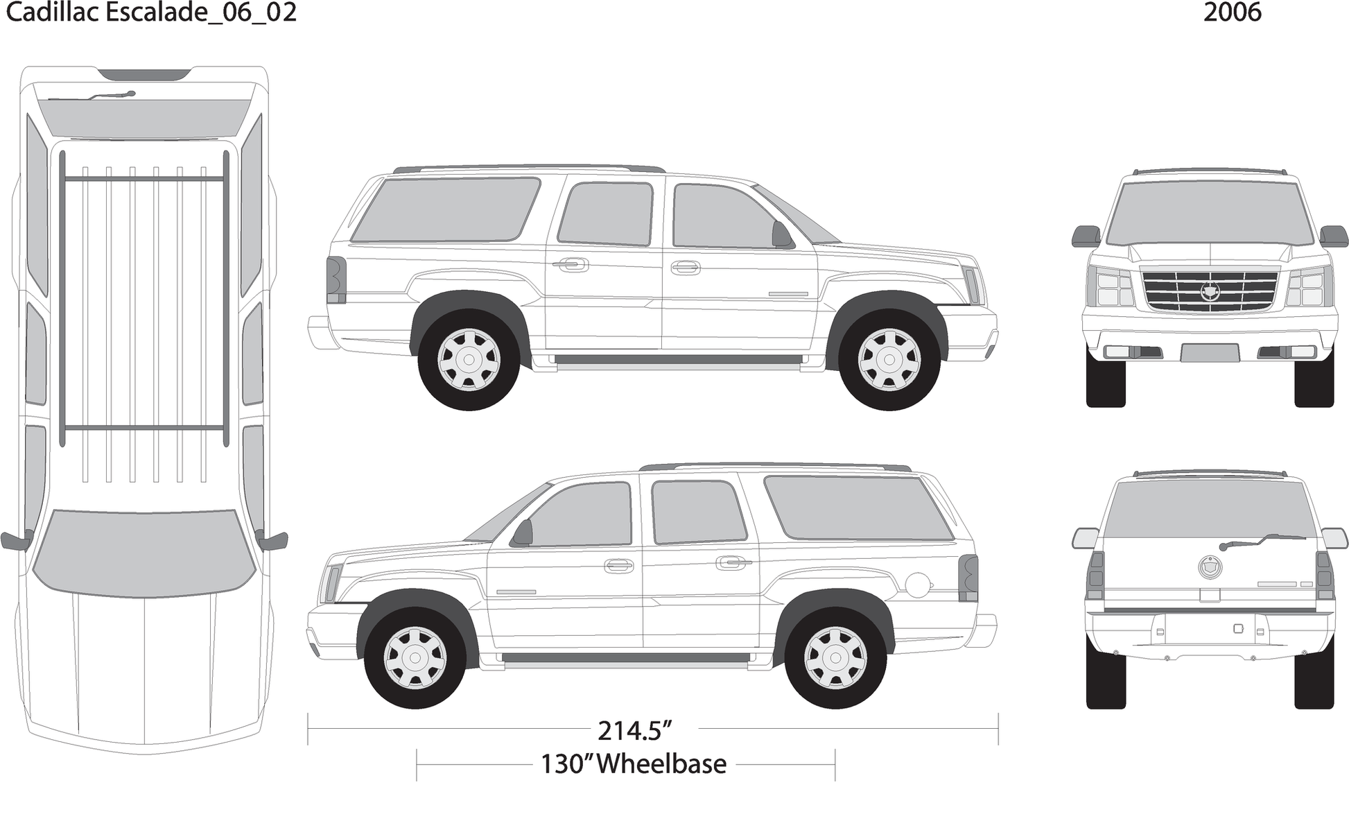 2006 Cadillac Escalade V02 Vehicle Wrap Template