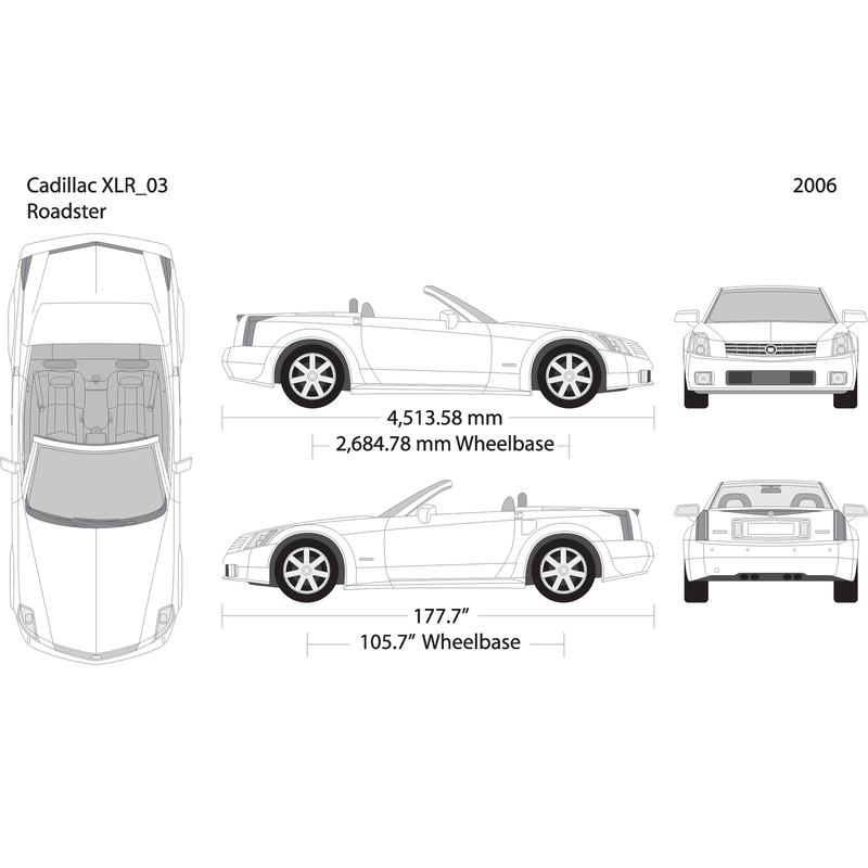 2006 Cadillac Xlr Roadster V03 Vehicle Wrap Template