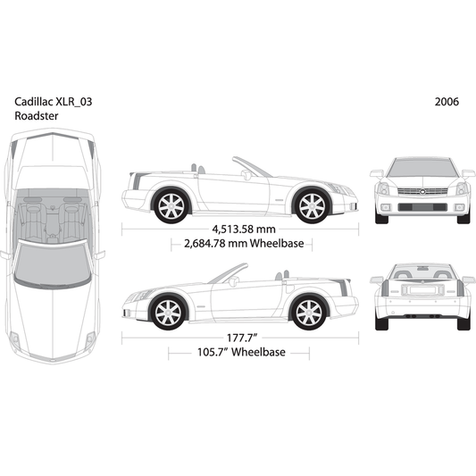 2006 Cadillac Xlr Roadster V03 Vehicle Wrap Template