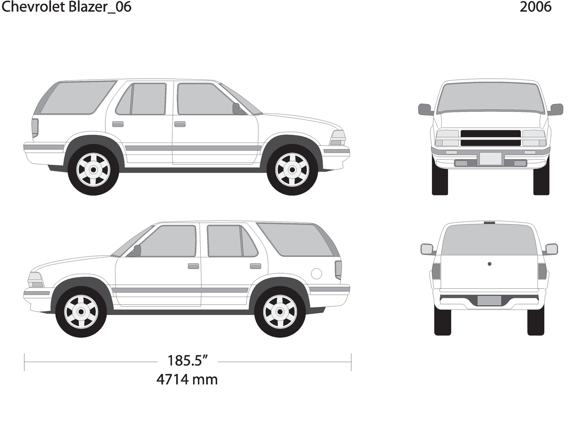 2006 Chevy Blazer V06 Vehicle Wrap Template