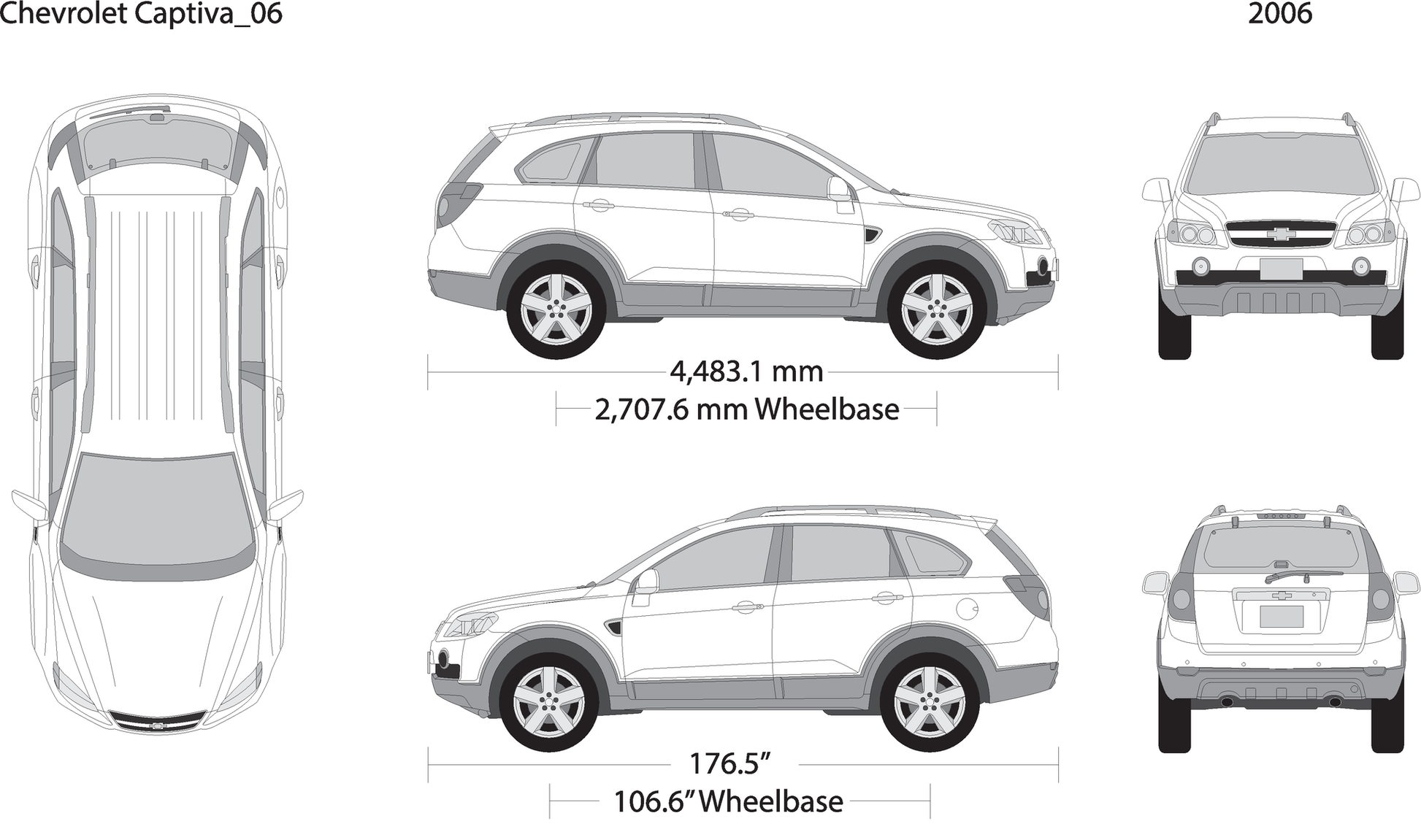2006 Chevy Captiva V06 Vehicle Wrap Template
