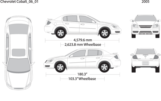 2006 Chevy Cobalt V01 Vehicle Wrap Template