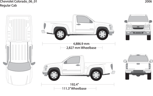 2006 Chevy Colorado V01 Vehicle Wrap Template