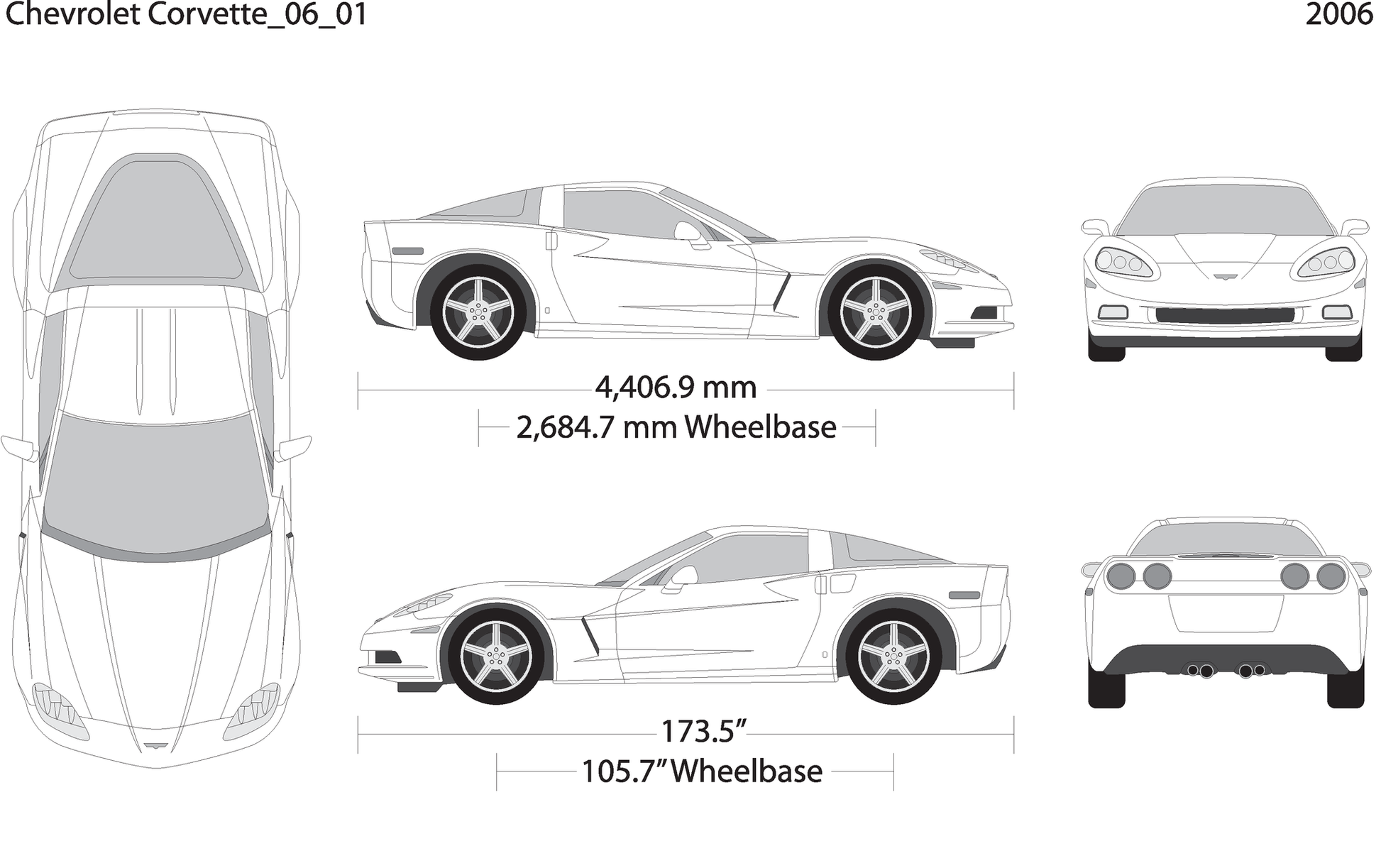 2006 Chevy Corvette V01 Vehicle Wrap Template