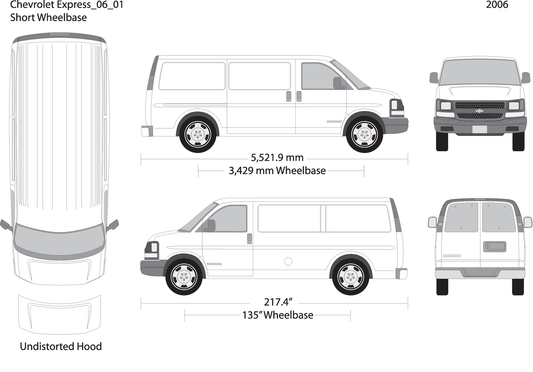 2006 Chevy Express V01 Vehicle Wrap Template