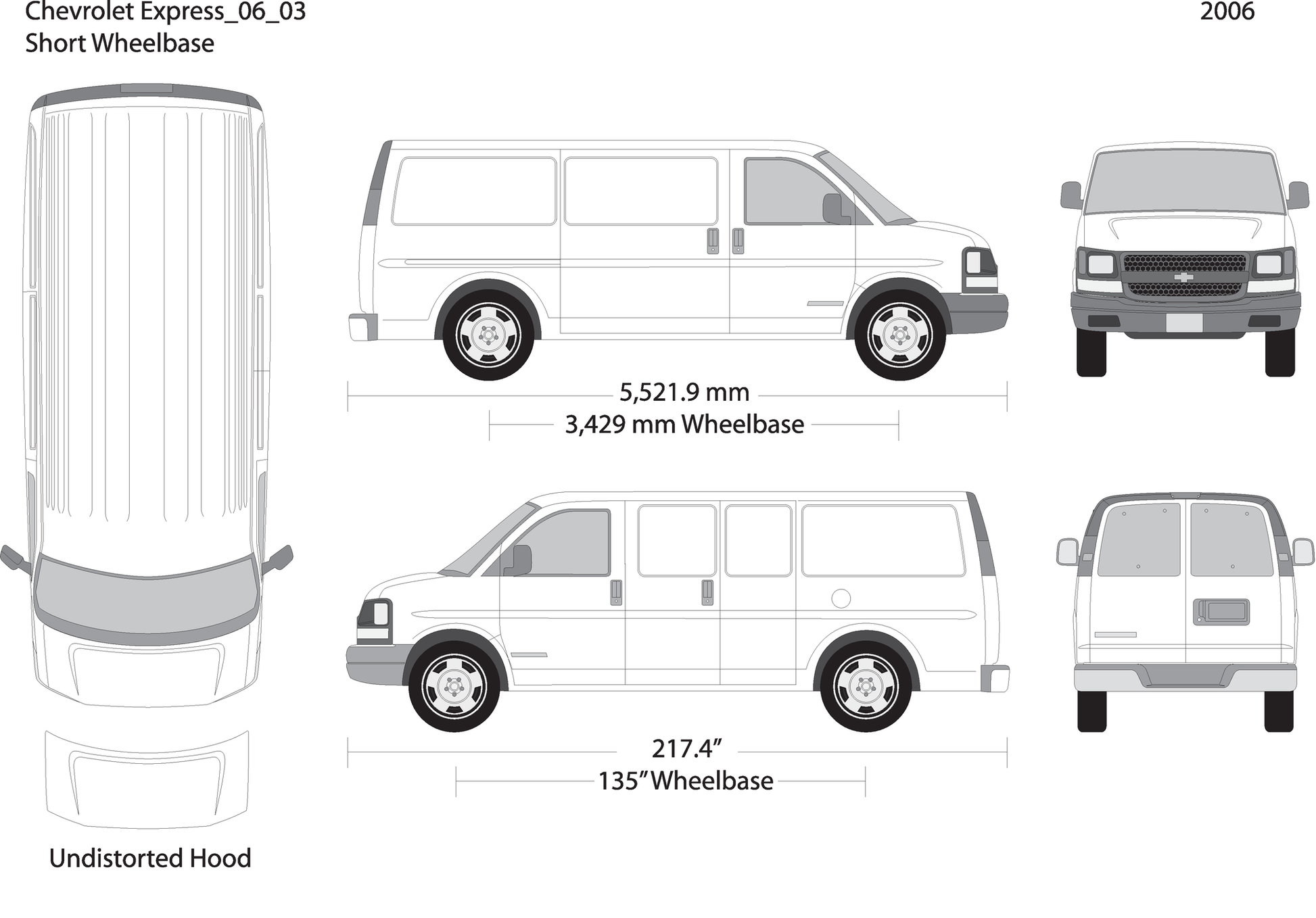 2006 Chevy Express V03 Vehicle Wrap Template