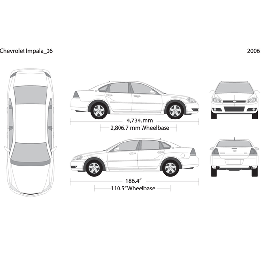 2006 Chevy Impala V06 Vehicle Wrap Template