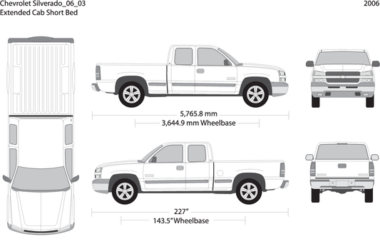 2006 Chevy Silverado 1500 V03 Vehicle Wrap Template