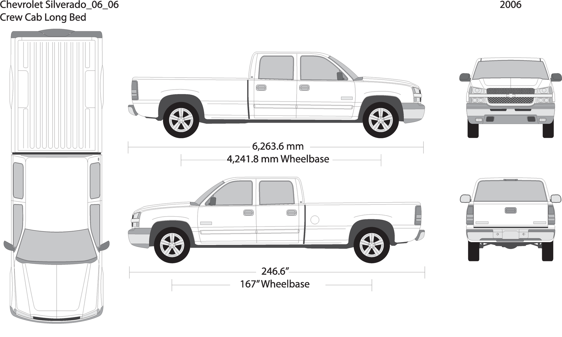 2006 Chevy Silverado 1500 V06 Vehicle Wrap Template