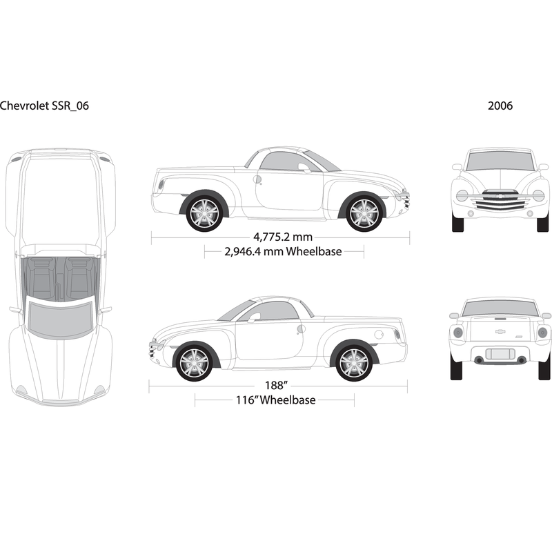 2006 Chevy Ssr V06 Vehicle Wrap Template