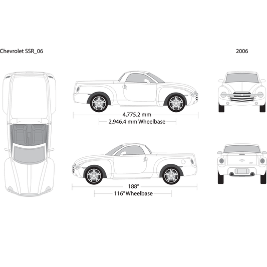 2006 Chevy Ssr V06 Vehicle Wrap Template