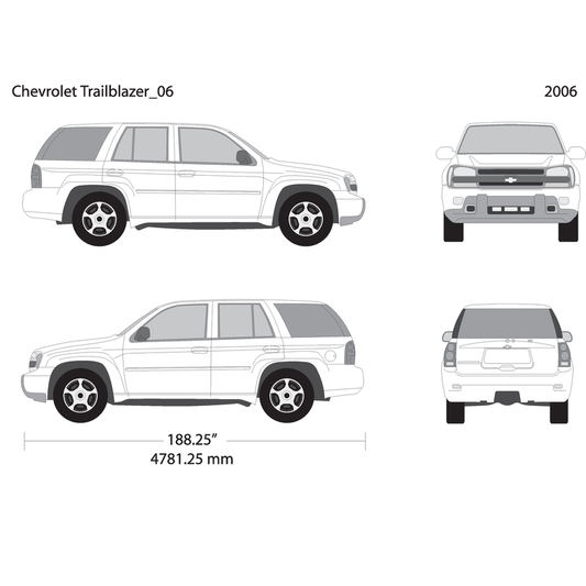 2006 Chevy Trailblazer V06 Vehicle Wrap Template