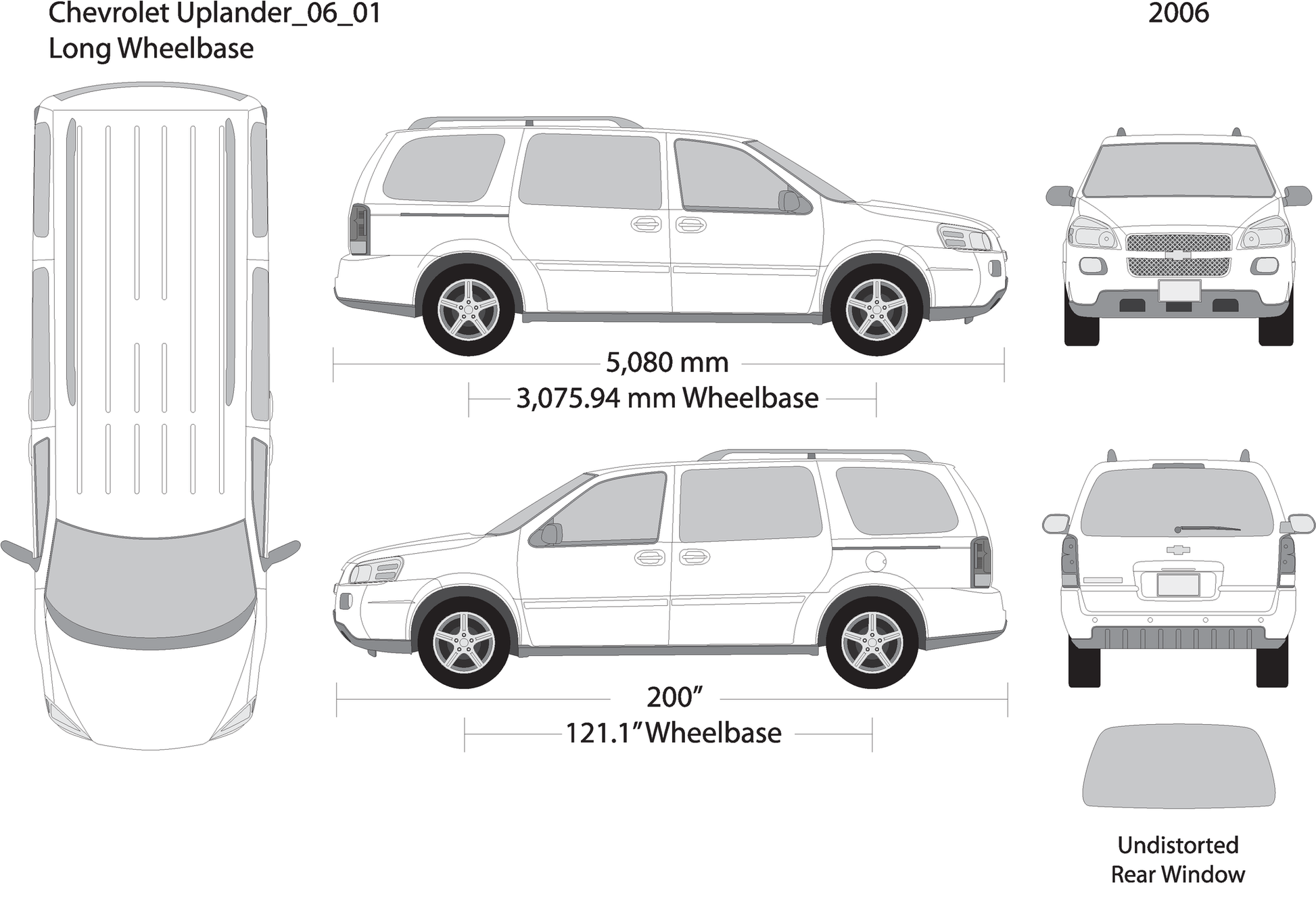 2006 Chevy Uplander V01 Vehicle Wrap Template